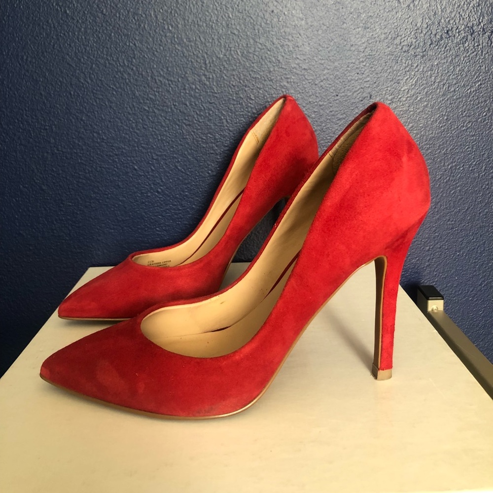 Suede Red Heels size 5.5